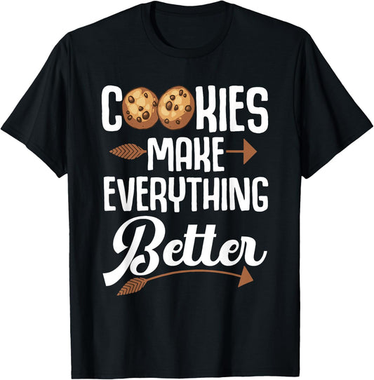 Funny Cookie Lover Art For Kids Men Women Pastry Chef Bakers T-Shirt - T-Shirt | Black