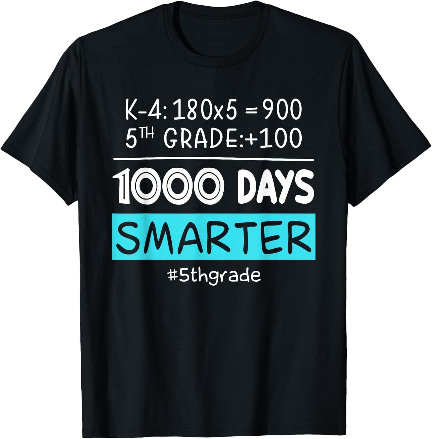 Fifth Grade Teacher 1000 Days Smarter T-Shirt - T-Shirt | Black
