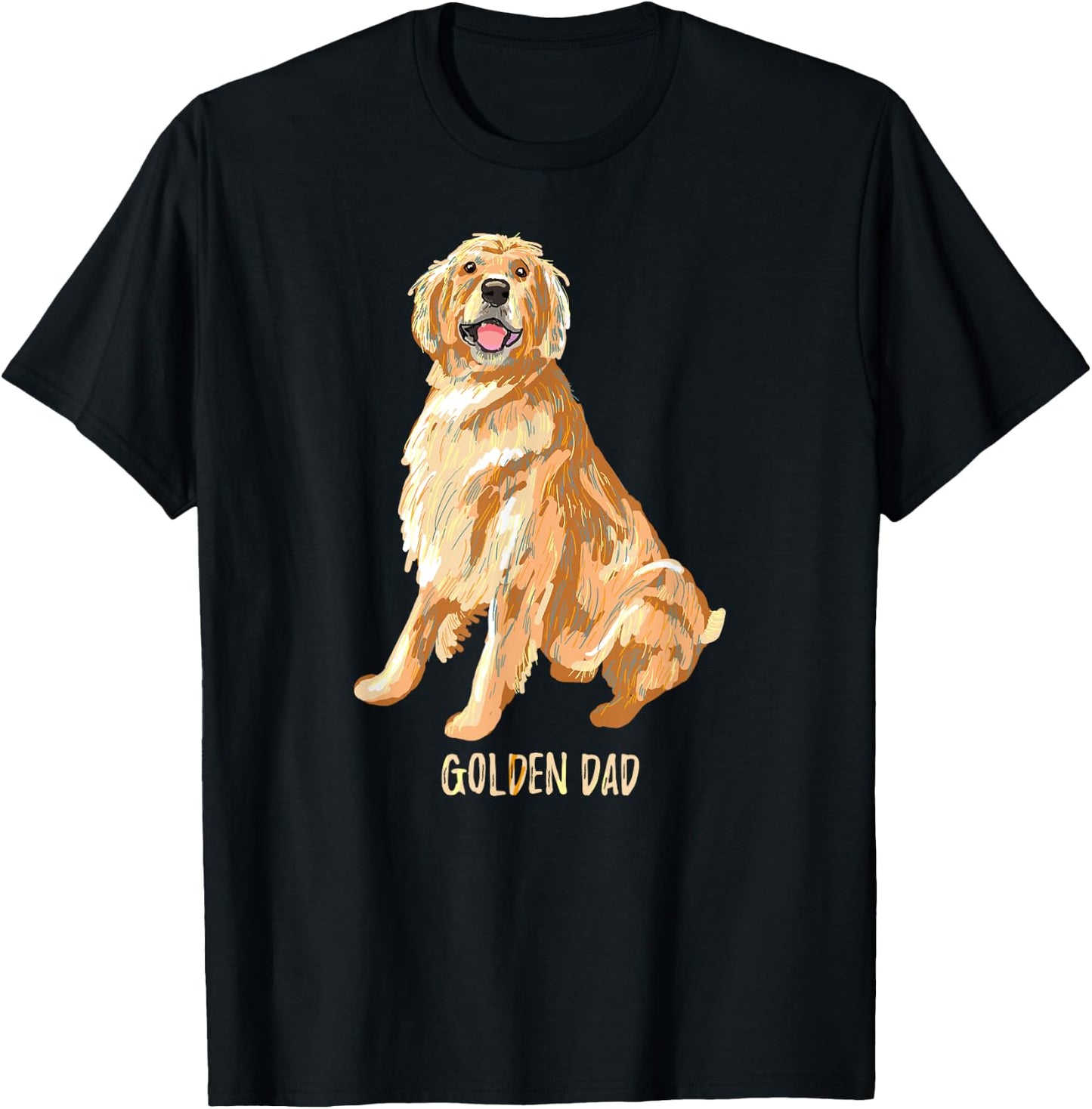 Vintage Golden Retriever Dog Dad Funny Dad/Father's Day Gift Men T-Shirt - T-Shirt | Black