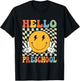 First Day Hello Preschool Teacher Boy Girl Back To School T-Shirt - T-Shirt | Black