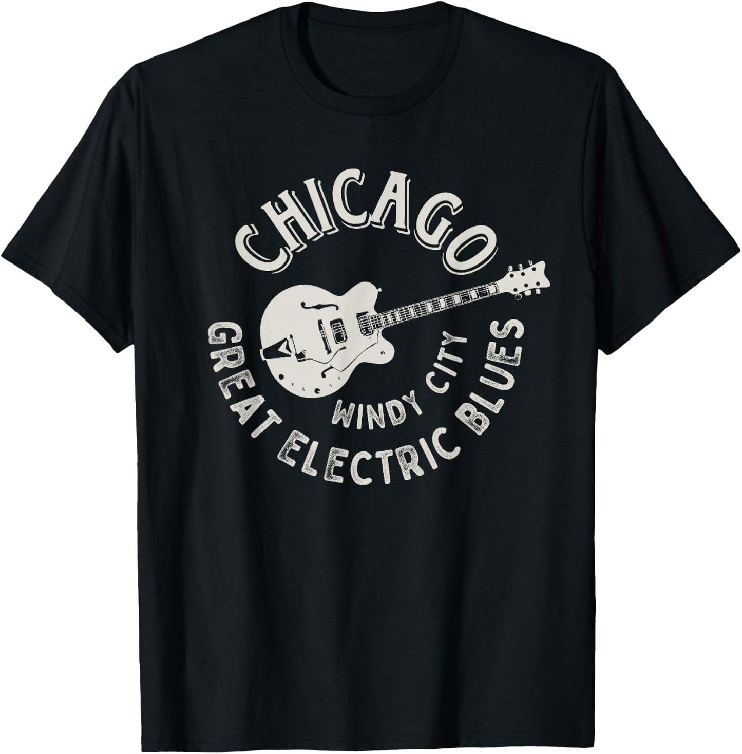 Chicago Electric Blues American Music Vintage T-Shirt - T-Shirt | Black