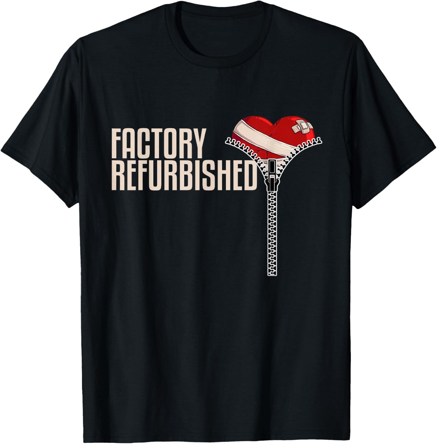 Funny Factory Refurbished Gift Open Heart Surgery Survivors T-Shirt - T-Shirt | Black