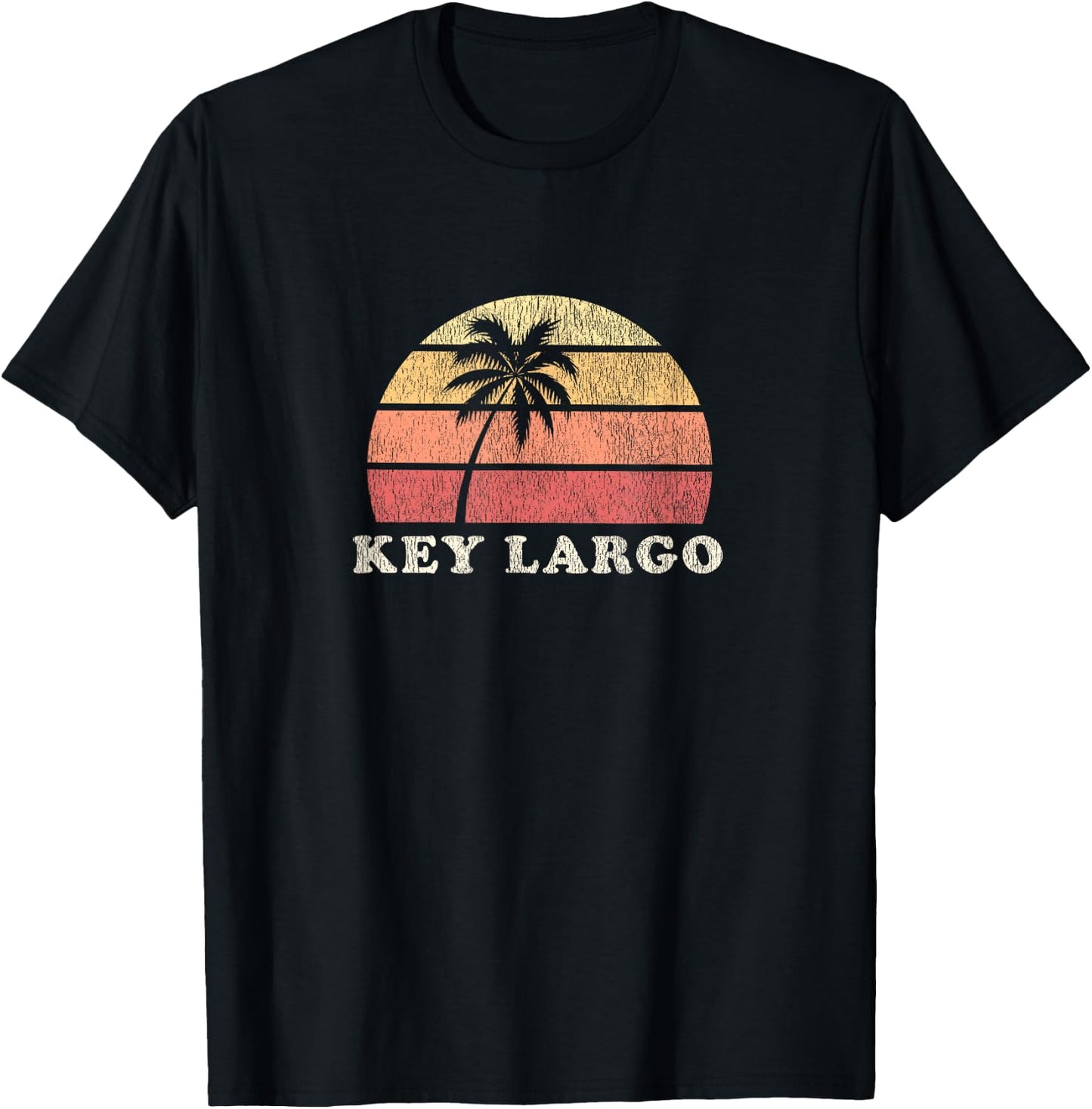 Key Largo FL Vintage 70s Retro Throwback Design T-Shirt - T-Shirt | Black