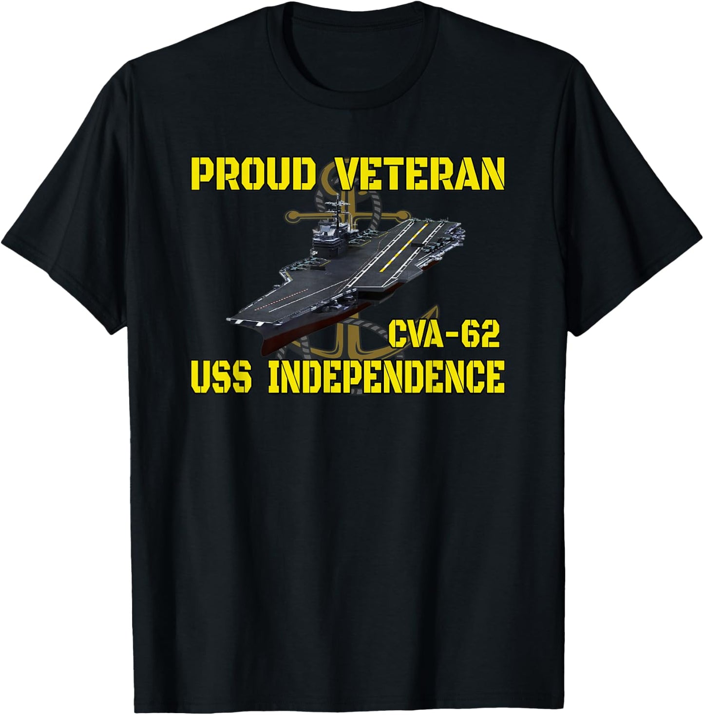 Aircraft Carrier USS Independence CVA-62 Veterans Day Father T-Shirt - T-Shirt | Black