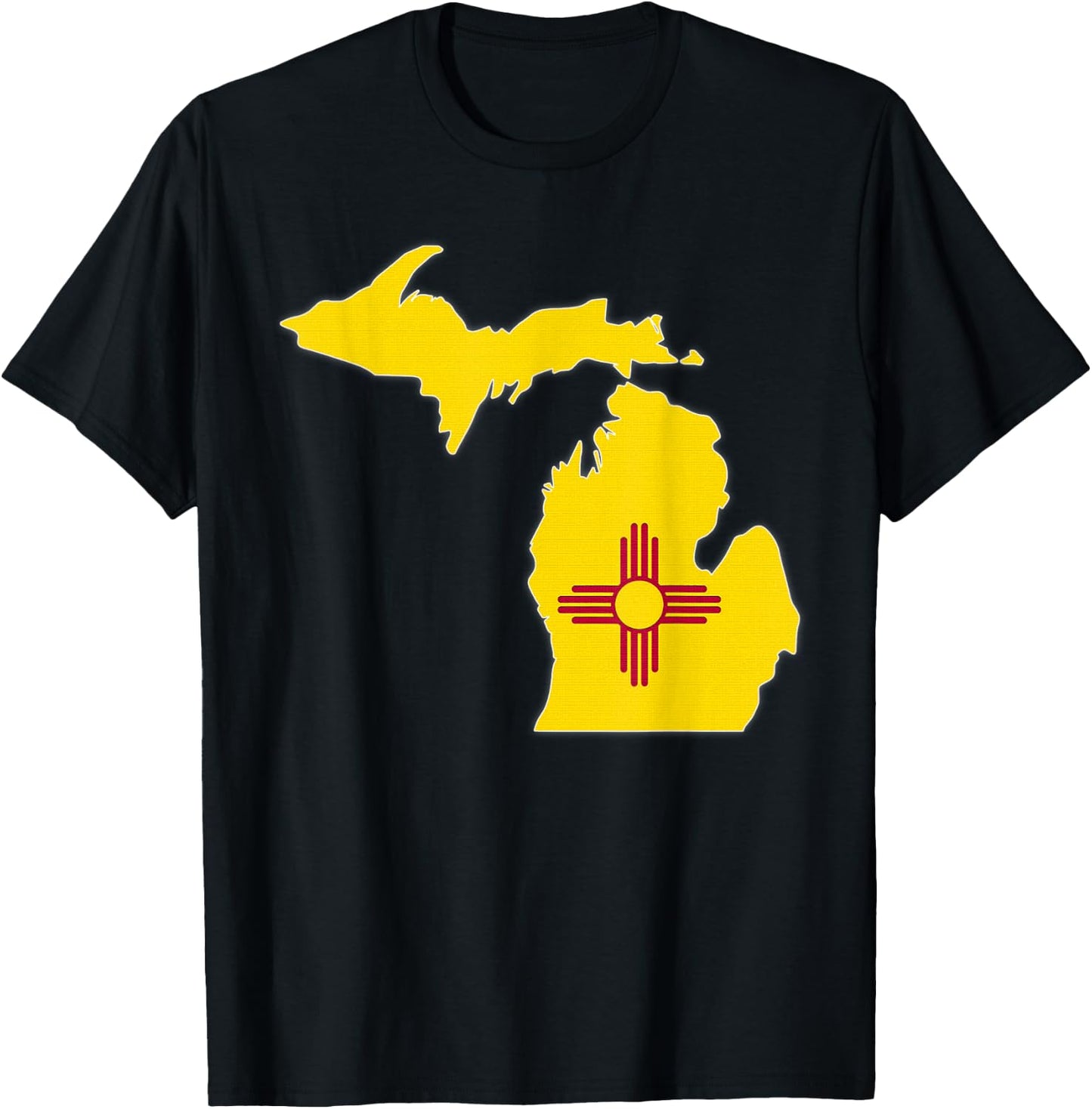 MICHIGAN STATE MAP NEW MEXICO NM Flag Roots Men Women Gift T-Shirt - T-Shirt | Black