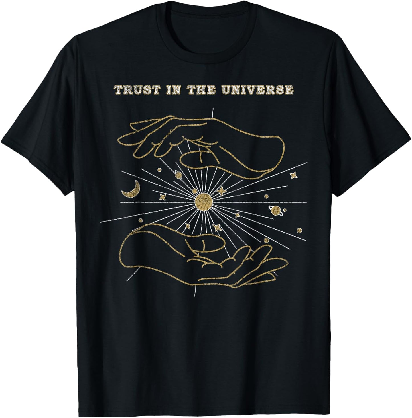 Trendy Hands Trust In The Universe T-Shirt - T-Shirt | Black