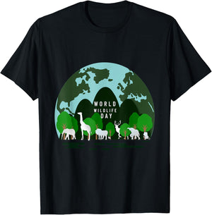 The World Wildlife Day Save Planet Gift Lovers Nature T-Shirt - T-Shirt | Black
