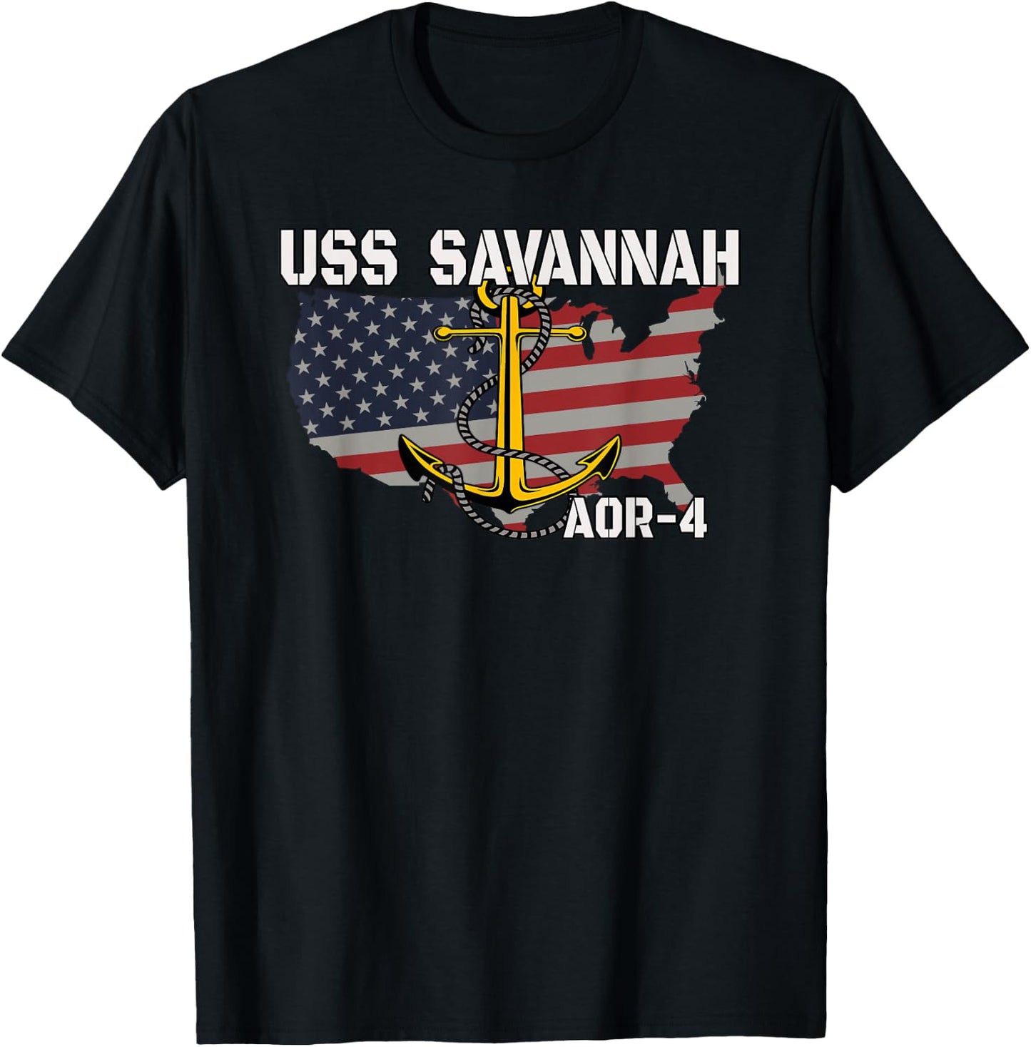 USS Savannah AOR-4 Replenishment Oiler Ship Veterans Day Dad T-Shirt - T-Shirt | Black