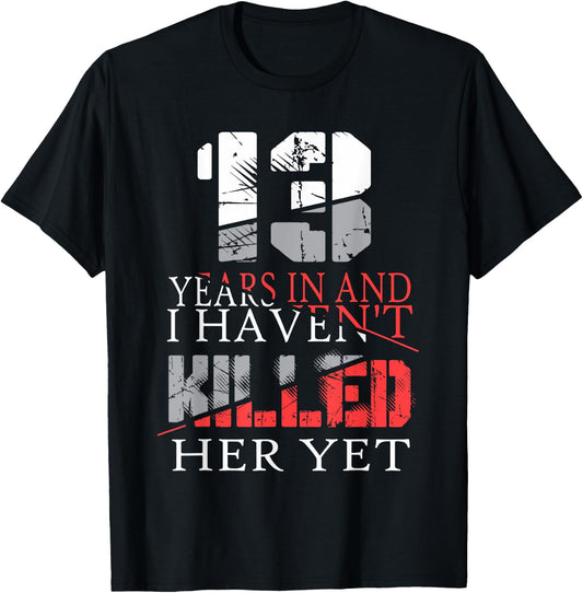 13th Wedding Anniversary Gift Wife Husband Couple Shirts T-Shirt - T-Shirt | Black