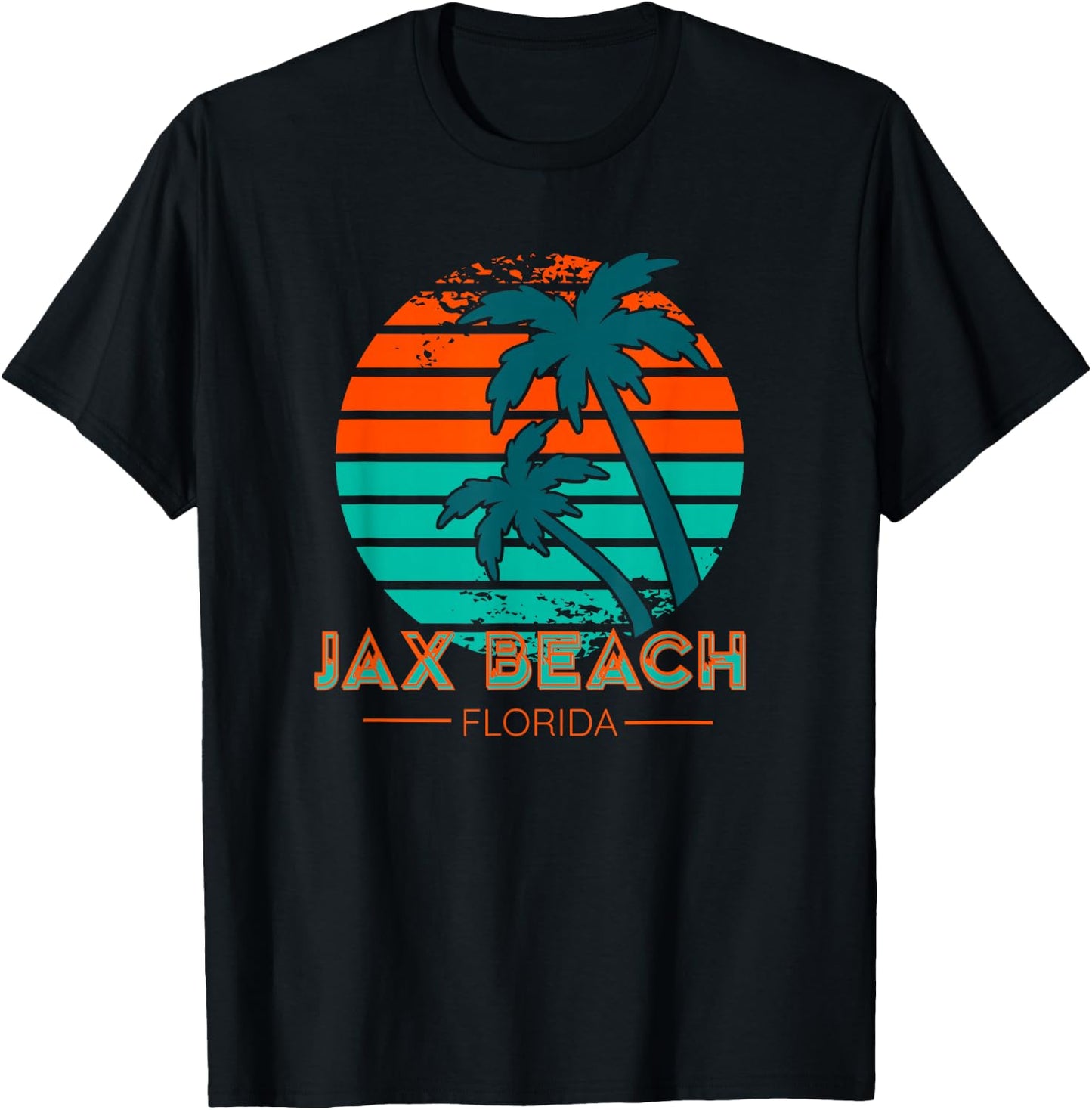80s Retro Jacksonville Florida Vacation Souvenir Jax Beach T-Shirt - T-Shirt | Black