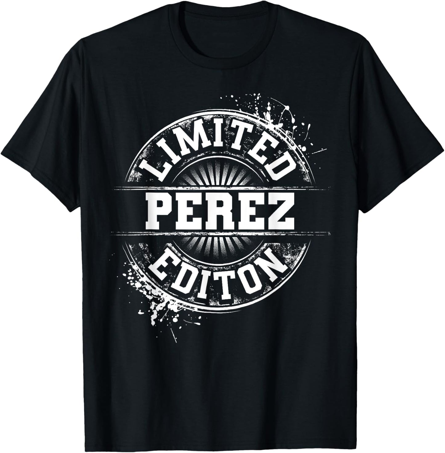 PEREZ Funny Surname Family Tree Birthday Reunion Gift T-Shirt - T-Shirt | Black