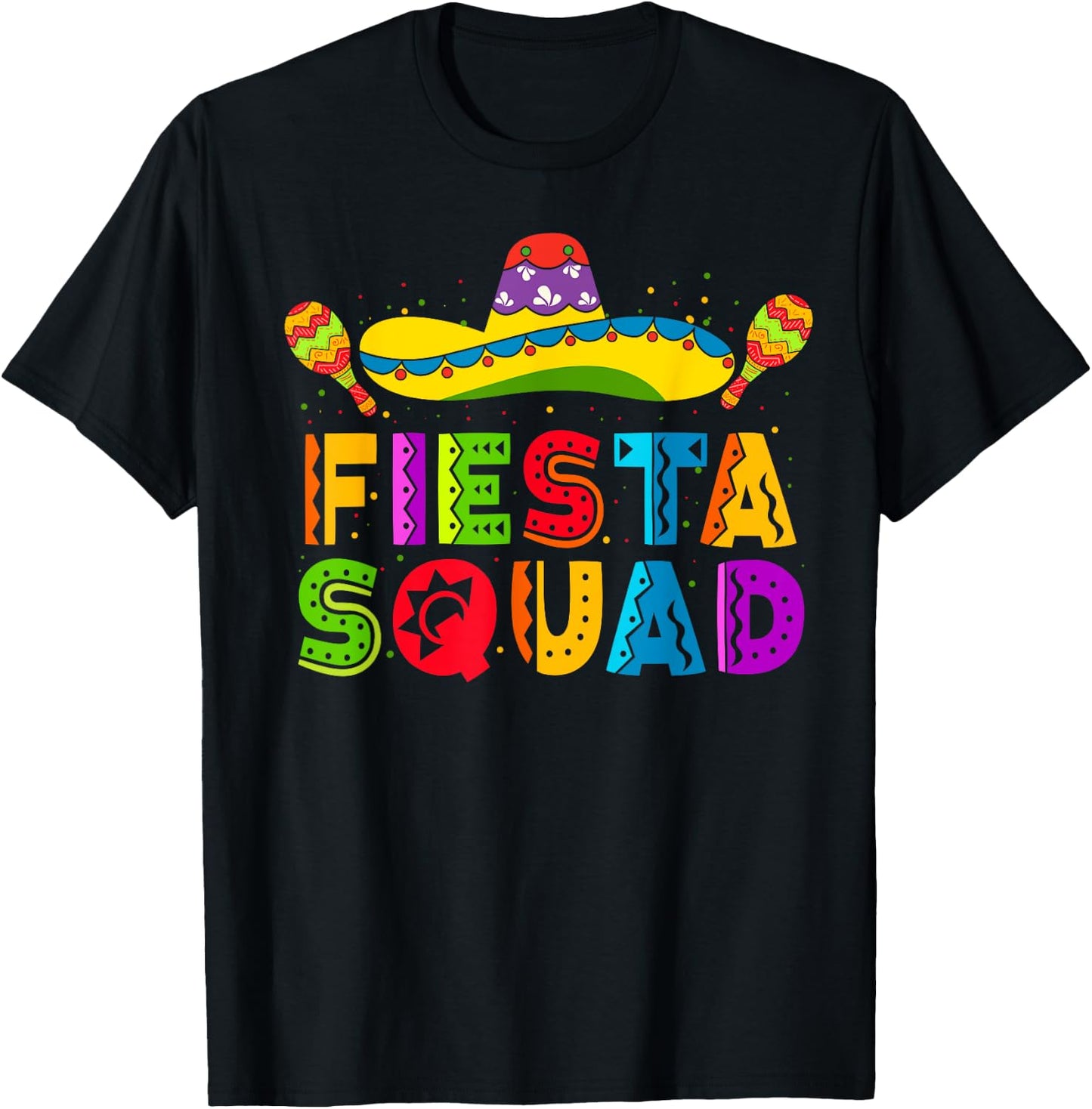 Fiesta Squad Cinco De Mayo Party Family Matching Mexican T-Shirt - T-Shirt | Black