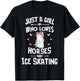Horses And Ice Skating Gifts for Girls Women T-Shirt - T-Shirt | Black