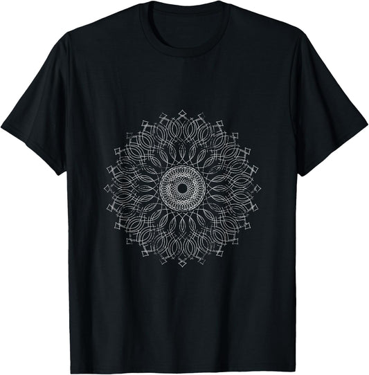 Psychedelic Pilates Yoga Art Hindu Pilates Spiritual Mandala T-Shirt - T-Shirt | Black
