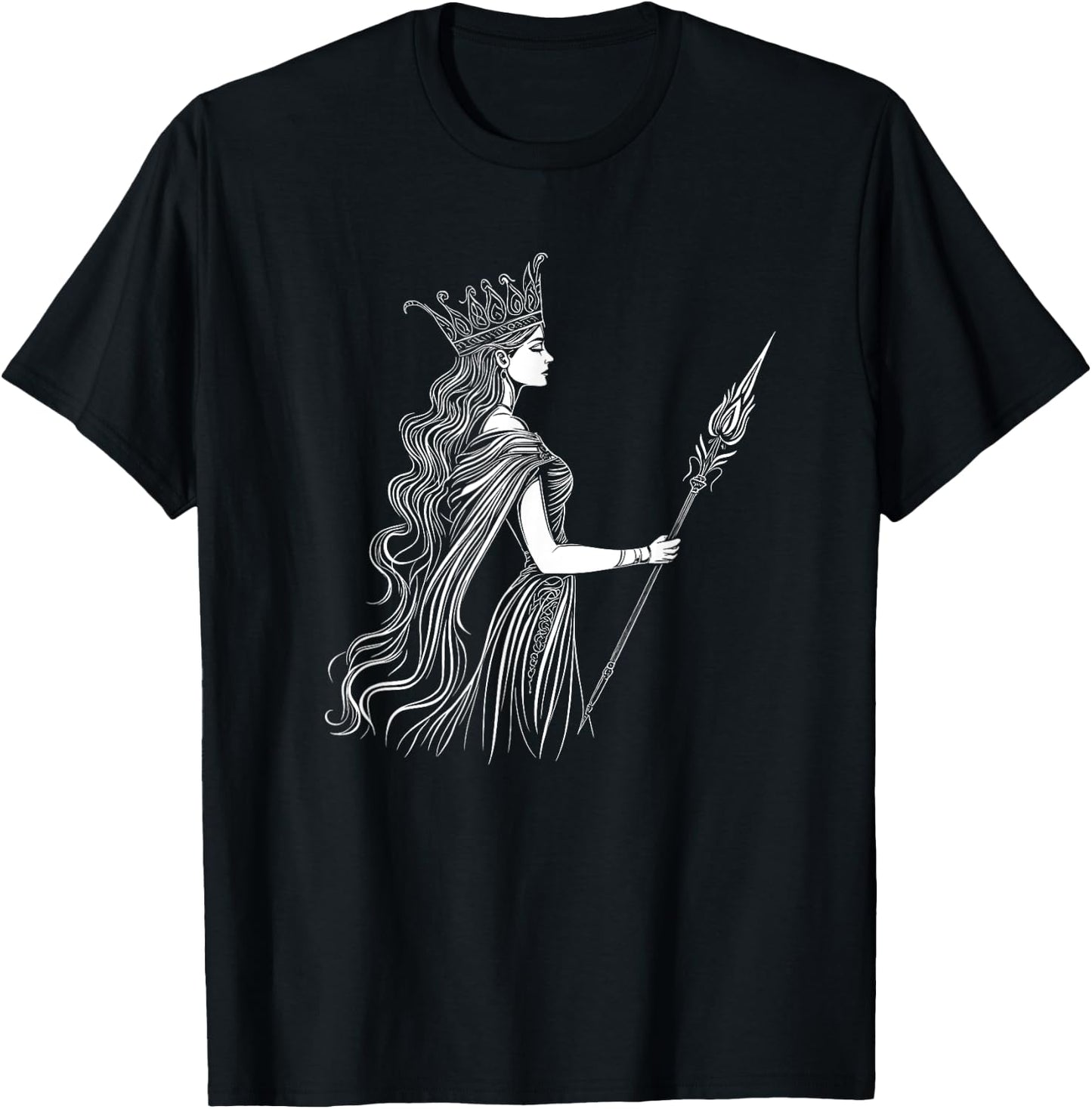 Greek Mythology God And Goddess Theme Designs Hera Ancient Greek Goddess Design Black Classic Fit Short Sleeve T-Shirt - T-Shirt | Black
