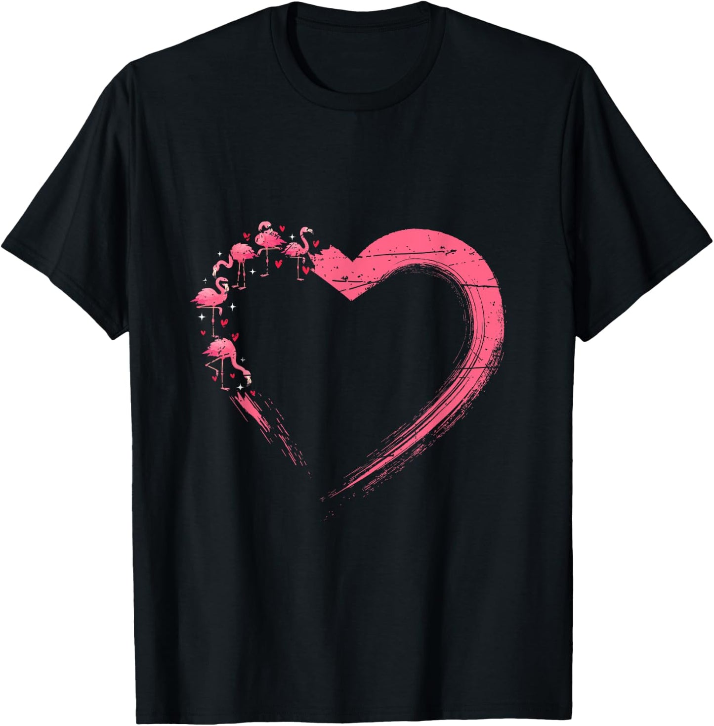 Heart Flamingo T-Shirt - T-Shirt | Black