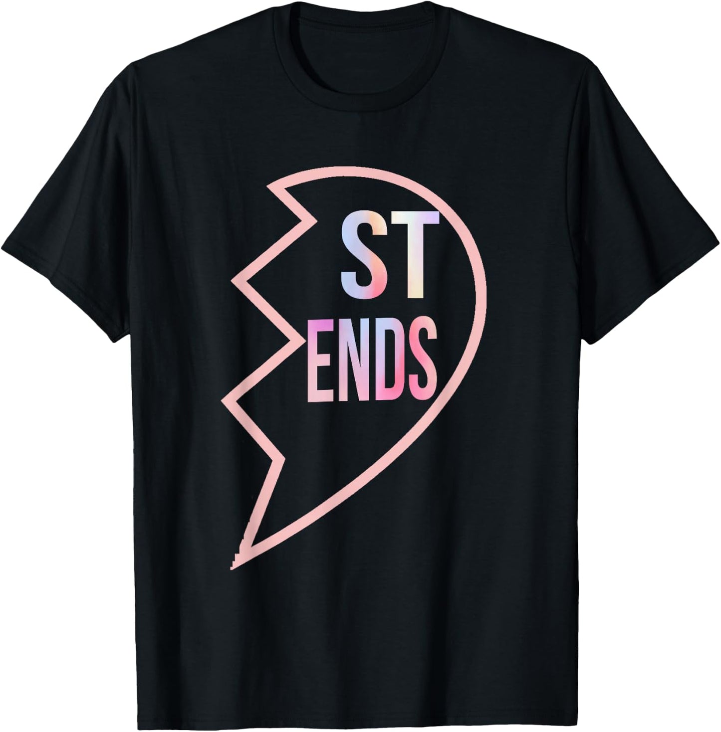 BFF 1 Heart in 2 Best Friends Matching 2nd Part T-Shirt - T-Shirt | Black