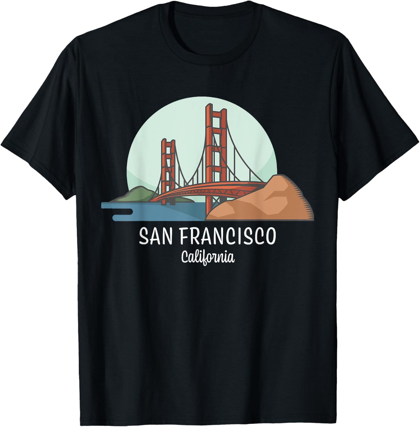 San Francisco Gift Design | California | Golden Gate Bridge T-Shirt - T-Shirt | Black