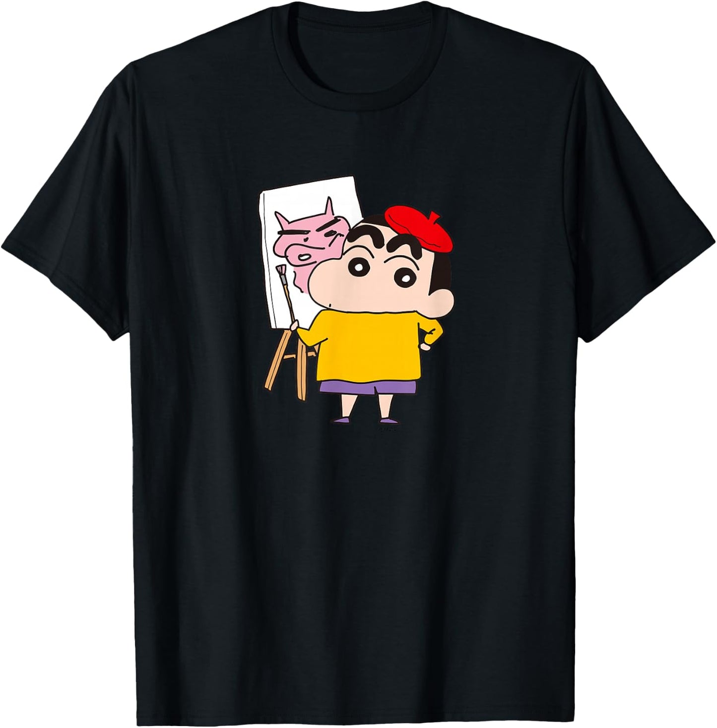【Manga】Crayon Shin-chan, drawing Shin-chan T-Shirt - T-Shirt | Black
