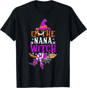 I'm The Nana Witch Shirt Funny Halloween Family Matching T-Shirt - T-Shirt | Black