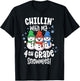 Chillin With My Snowmies 4th Grade Teacher Christmas Shirt Women Kids T-Shirt - T-Shirt | Black