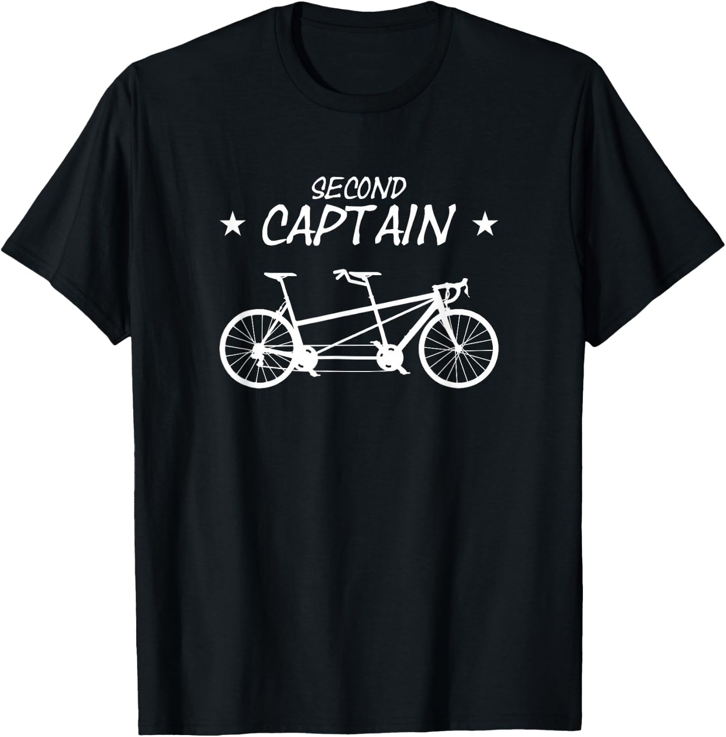 Tandem Bicycle Second Captain for Cycling Bike Pillions T-Shirt - T-Shirt | Black