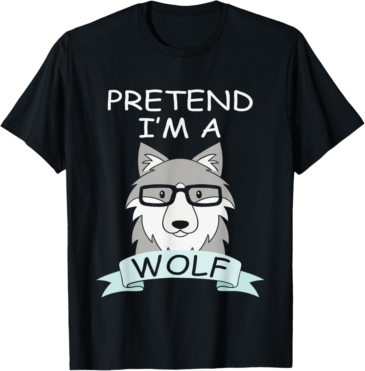 Pretend I'm A Wolf Costume Funny Halloween Party Kids T-Shirt - T-Shirt | Black