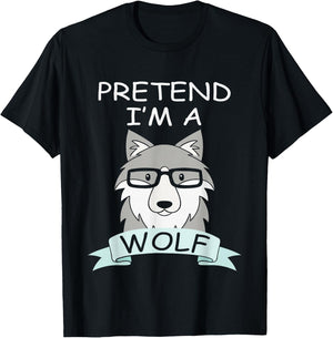 Pretend I'm A Wolf Costume Funny Halloween Party Kids T-Shirt - T-Shirt | Black