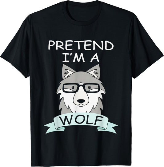 Pretend I'm A Wolf Costume Funny Halloween Party Kids T-Shirt - T-Shirt | Black