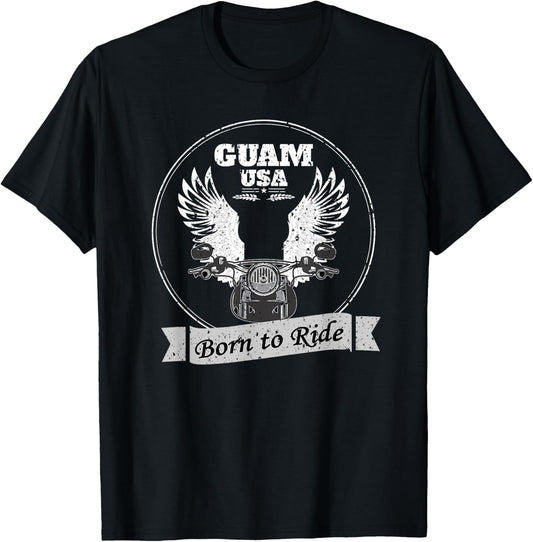 Cool Guam USA Motorcycle Biker T-Shirt - T-Shirt | Black