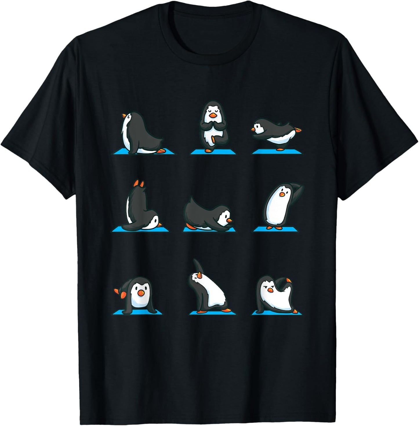 Funny Penguin Shirt for Girls Women Yoga Meditation Gym T-Shirt - T-Shirt | Black