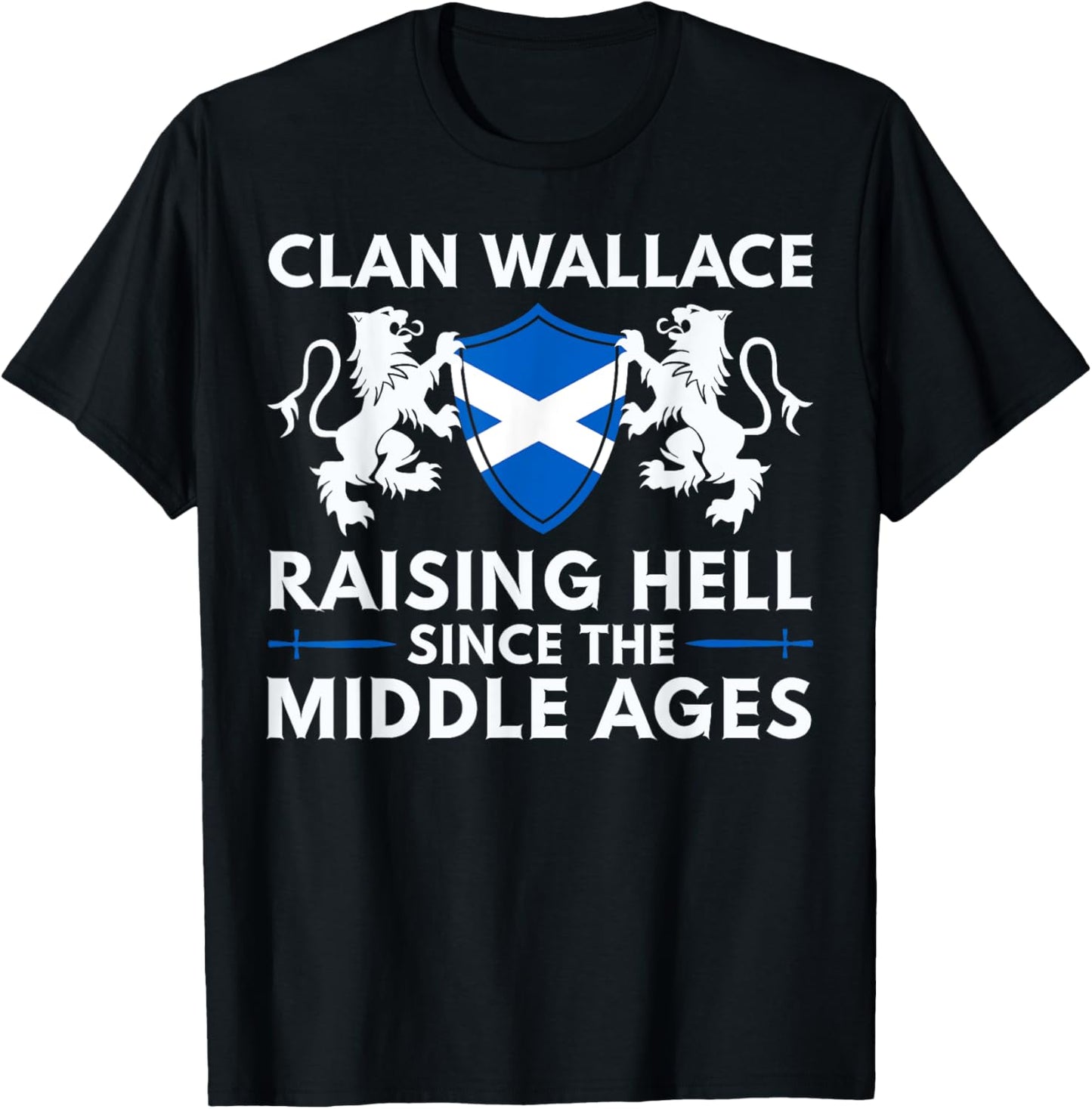 Wallace Scottish Family Scotland Name Clan Lion T-Shirt - T-Shirt | Black