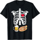 Skeleton Pregnancy Beer Pizza X-Ray Halloween Costume T-Shirt - T-Shirt | Black