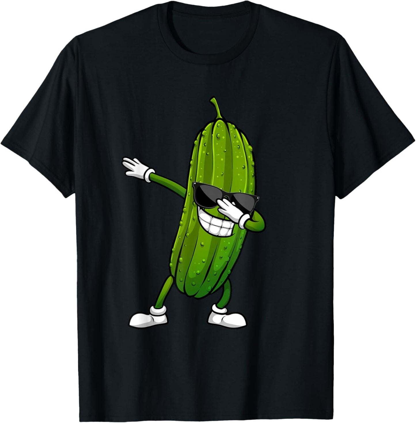 Funny Pickle Design Women Dill Pickle Dabbing Pickle T-Shirt - T-Shirt | Black