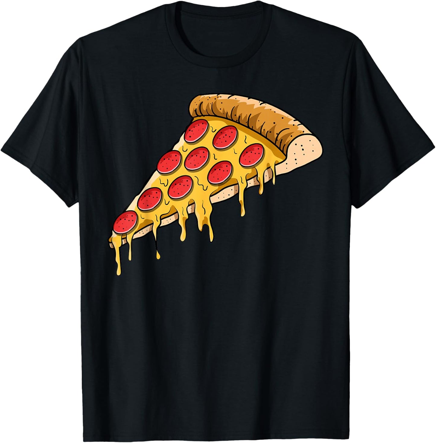 Pizza Slice Crust Neapolitan Deep-Dish Pizzeria Pizzaiolo T-Shirt - T-Shirt | Black
