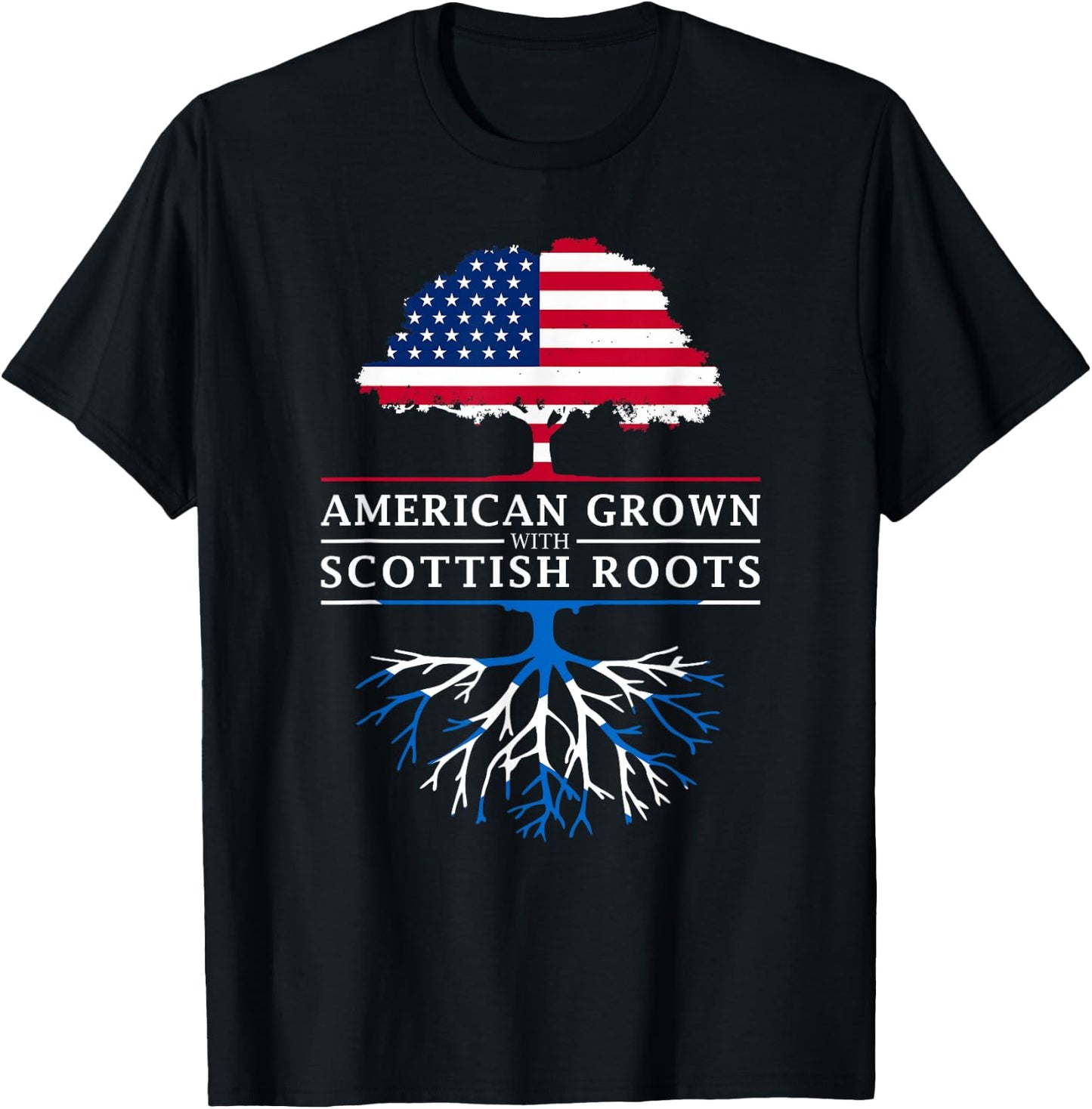 American Grown with Scottish Roots - Scotland T-Shirt - T-Shirt | Black