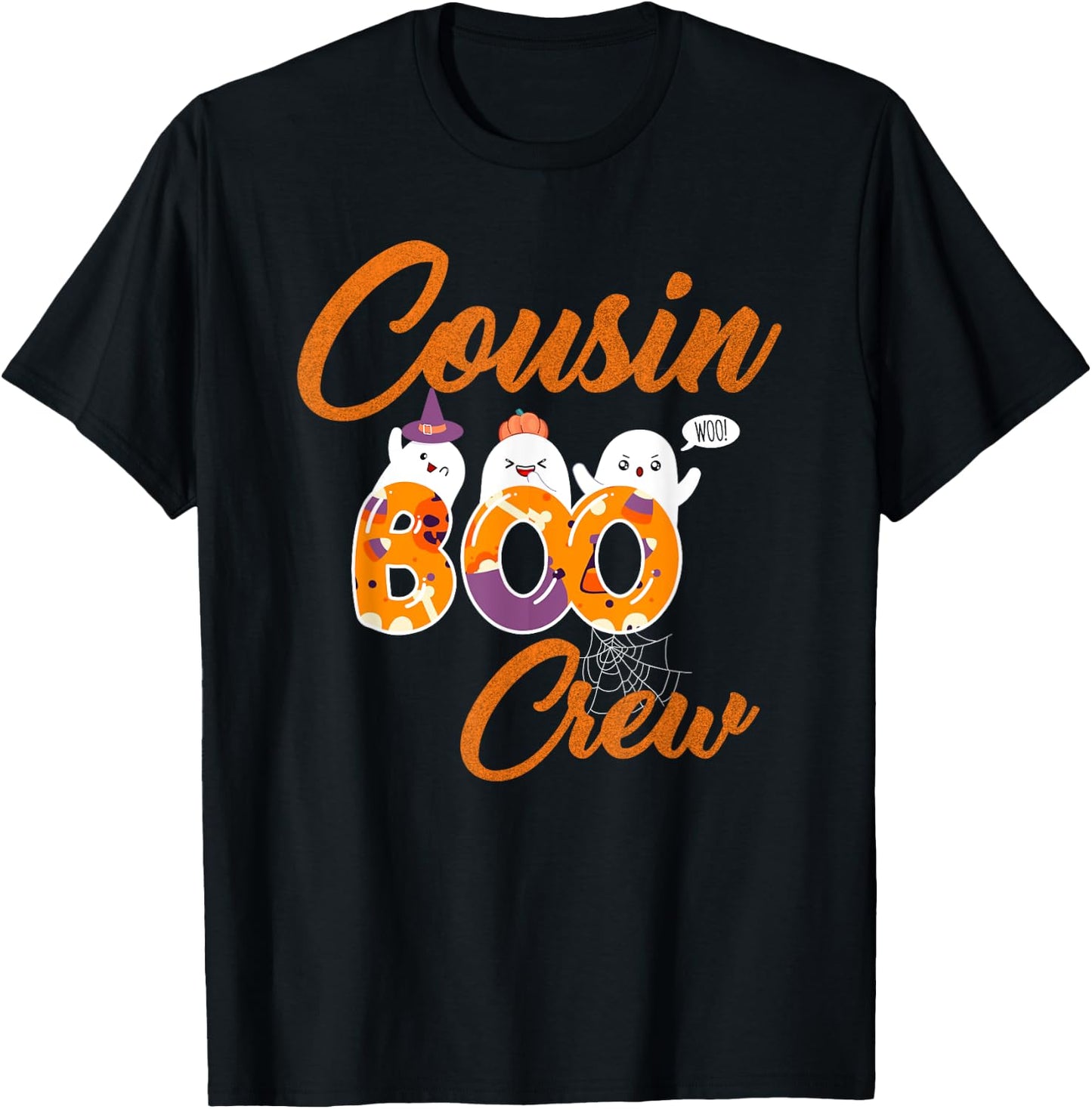 Cousin Boo Crew Funny Cute Little Ghost Boy Girl Halloween T-Shirt - T-Shirt | Black