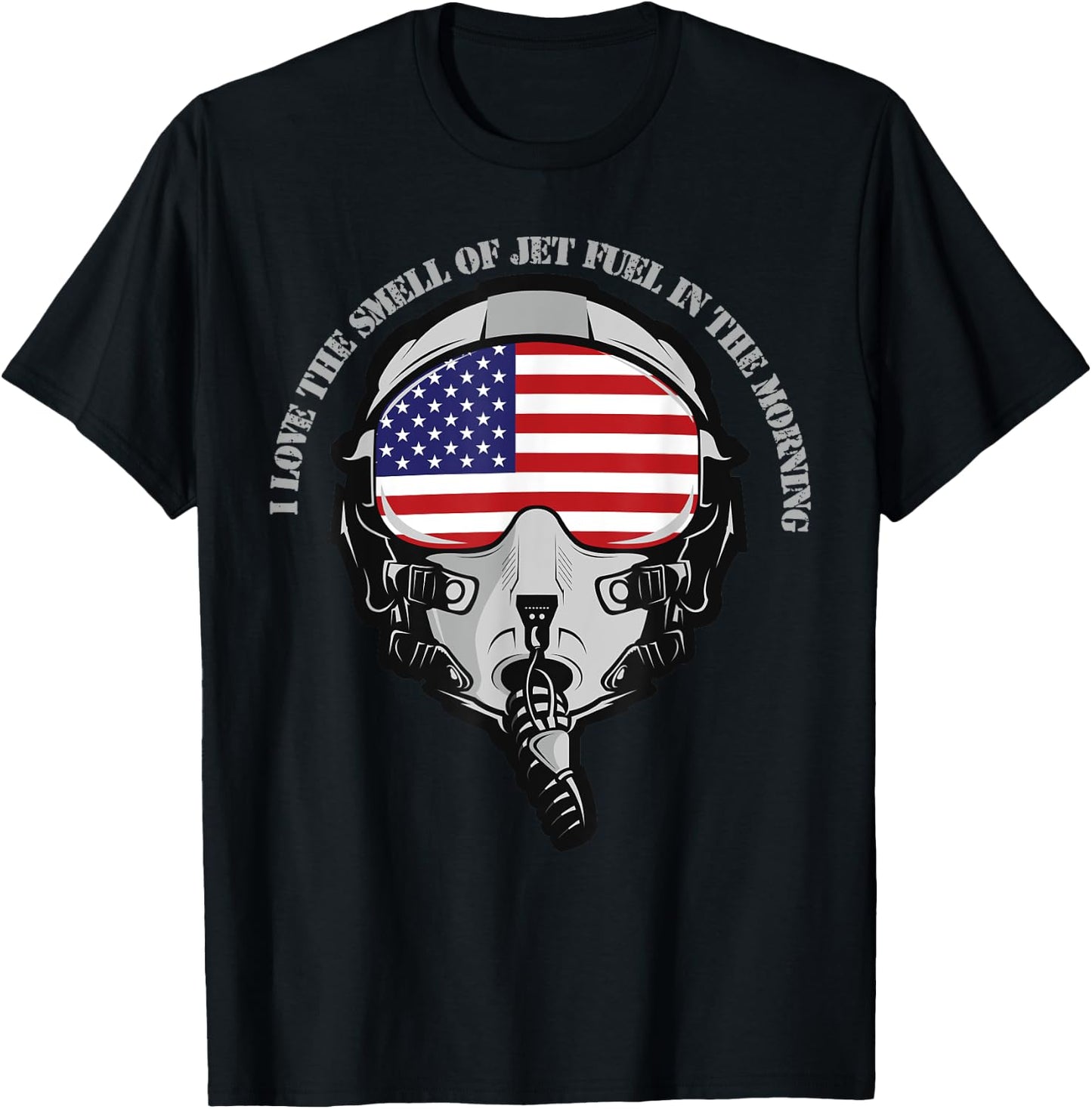 Funny Fighter Jet And Pilot Mask T-Shirt - T-Shirt | Black