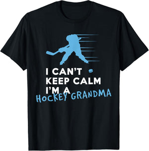 I Can't Keep Calm I'm A Hockey Grandma T-Shirt - T-Shirt | Black