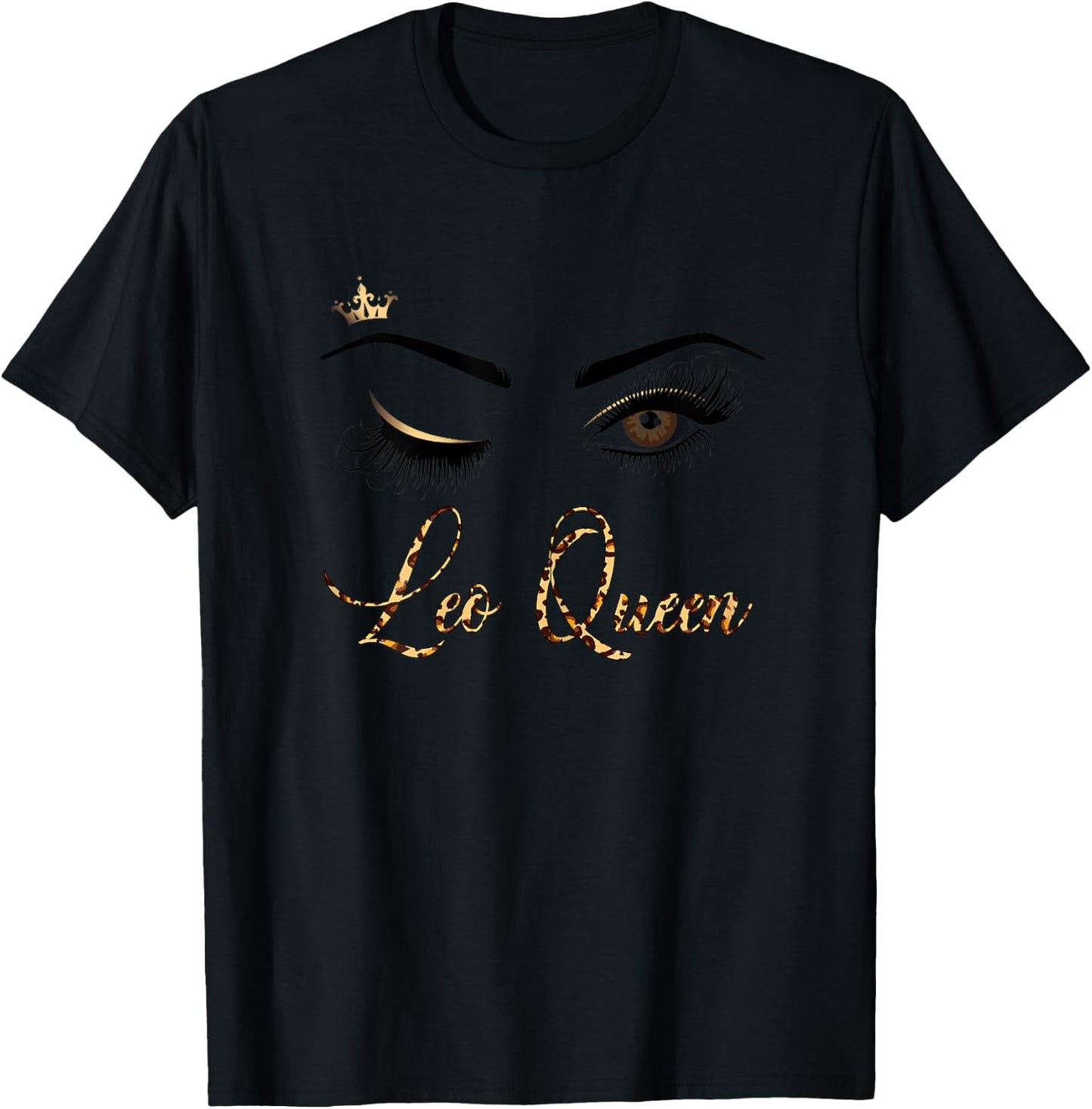 Leo Zodiac Birthday Leopard Print For Girls Women T-Shirt - T-Shirt | Black