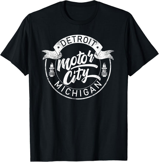 Classic Detroit Motor City Michigan Michiganians Pride Gift T-Shirt - T-Shirt | Black