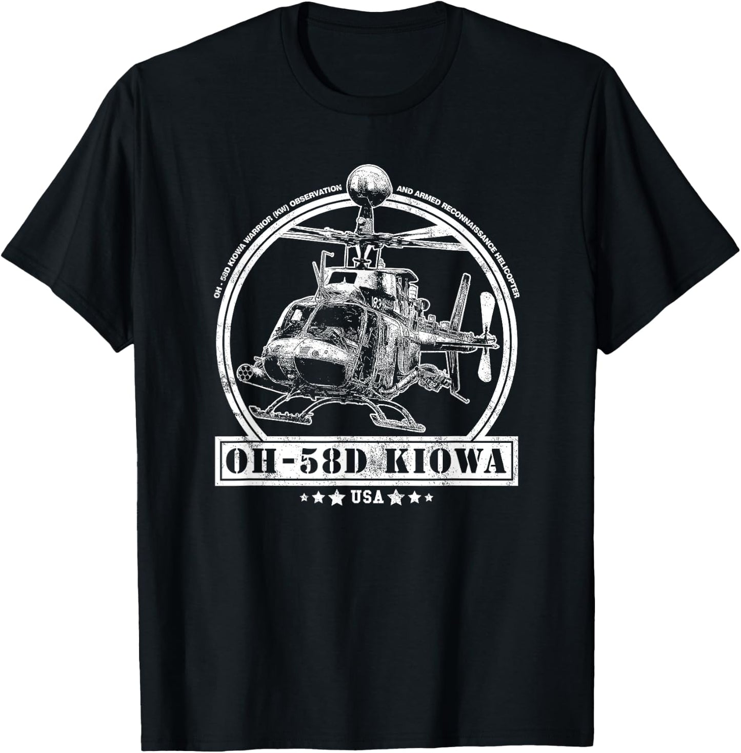 OH-58D Kiowa Warrior Helicopter T-Shirt - T-Shirt | Black