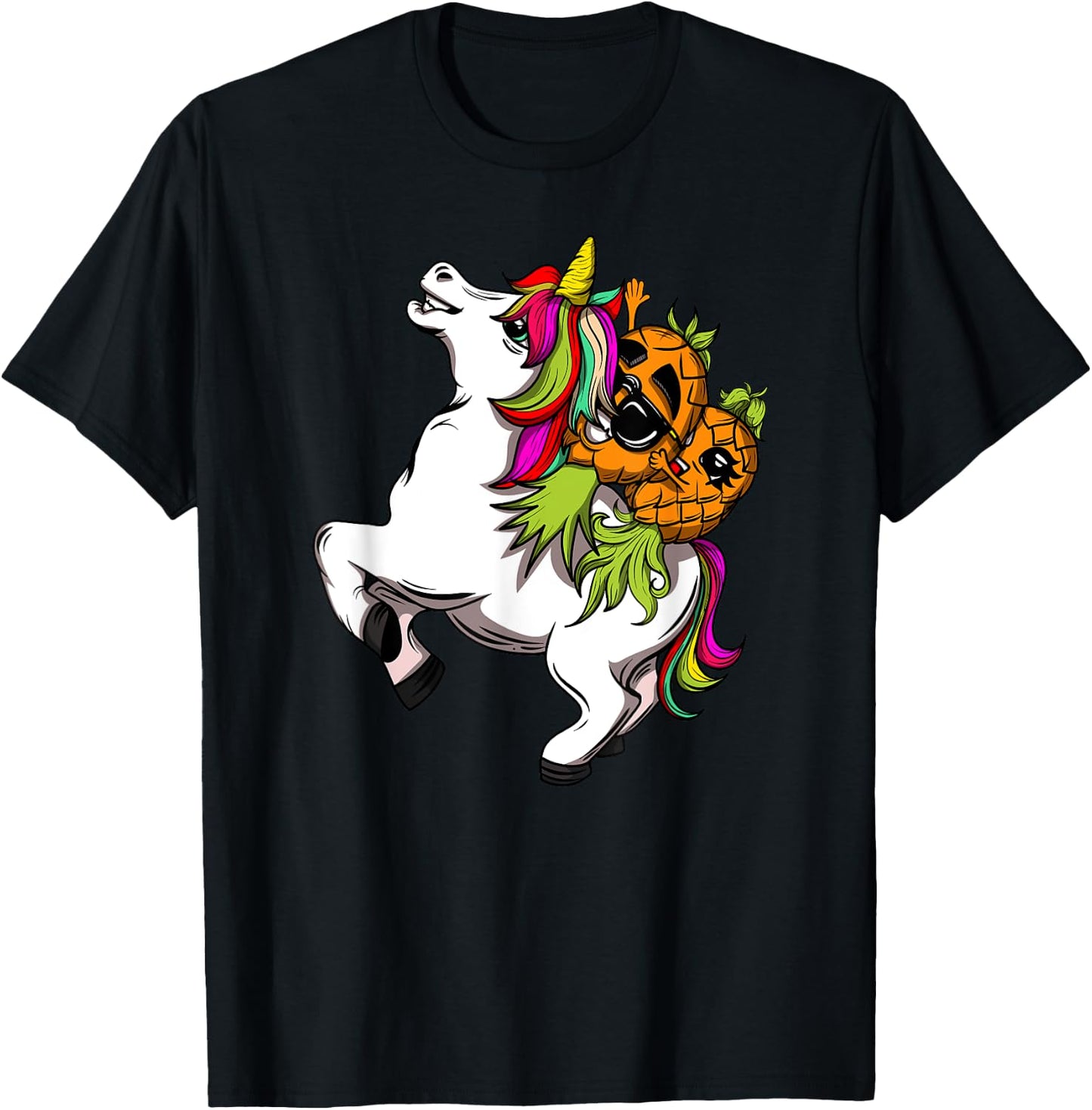 Swingers Couple Pineapple Swinging On A Unicorn Swinger T-Shirt - T-Shirt | Black