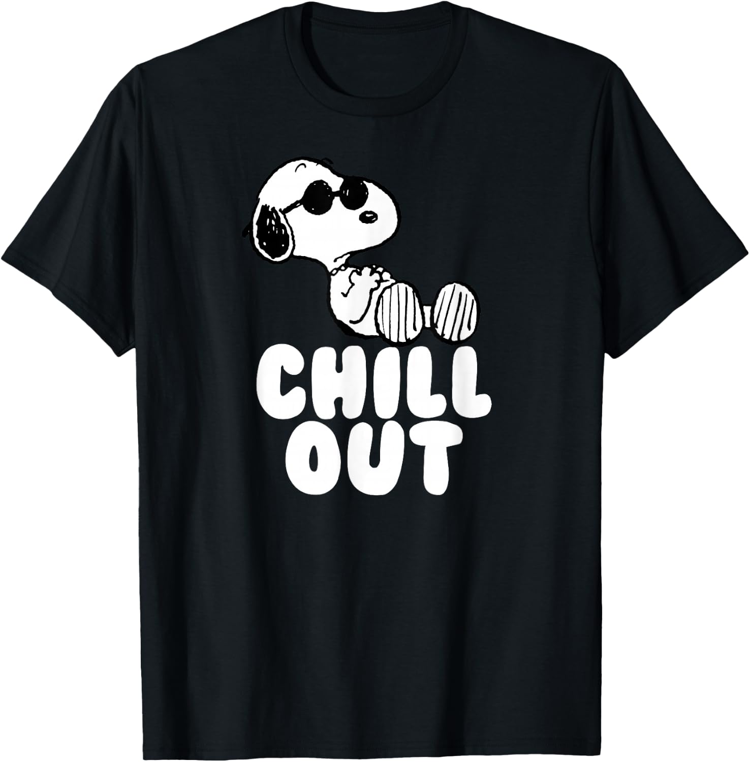 Peanuts Classic Fit - Chill Out Snoopy Graphic in Blue T-Shirt - T-Shirt | Black