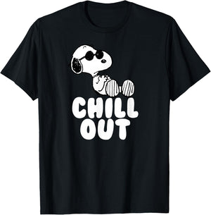 Peanuts Classic Fit - Chill Out Snoopy Graphic in Blue T-Shirt - T-Shirt | Black