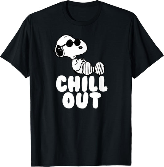 Peanuts Classic Fit - Chill Out Snoopy Graphic in Blue T-Shirt - T-Shirt | Black