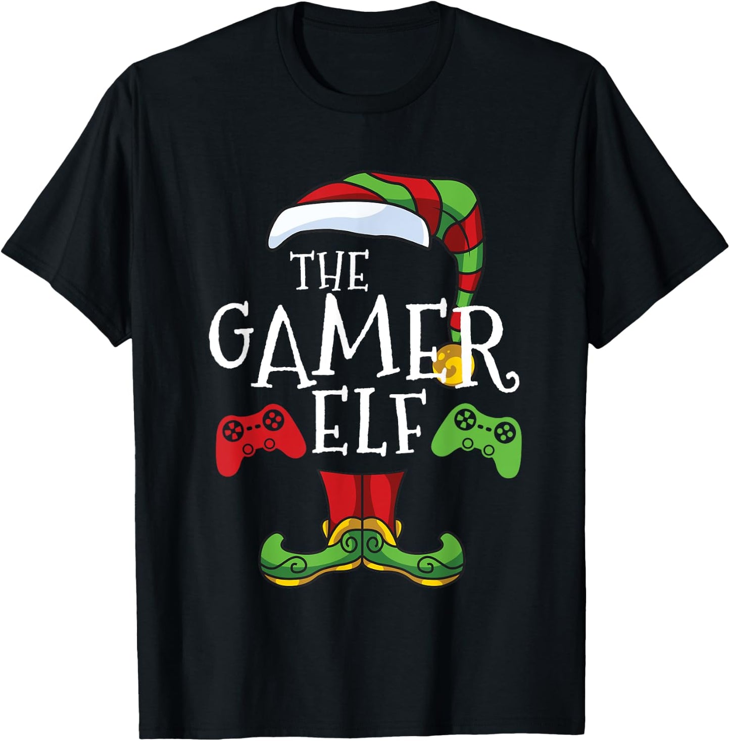 Gamer Elf Christmas Family Matching Funny I'm The Gaming Elf T-Shirt - T-Shirt | Black