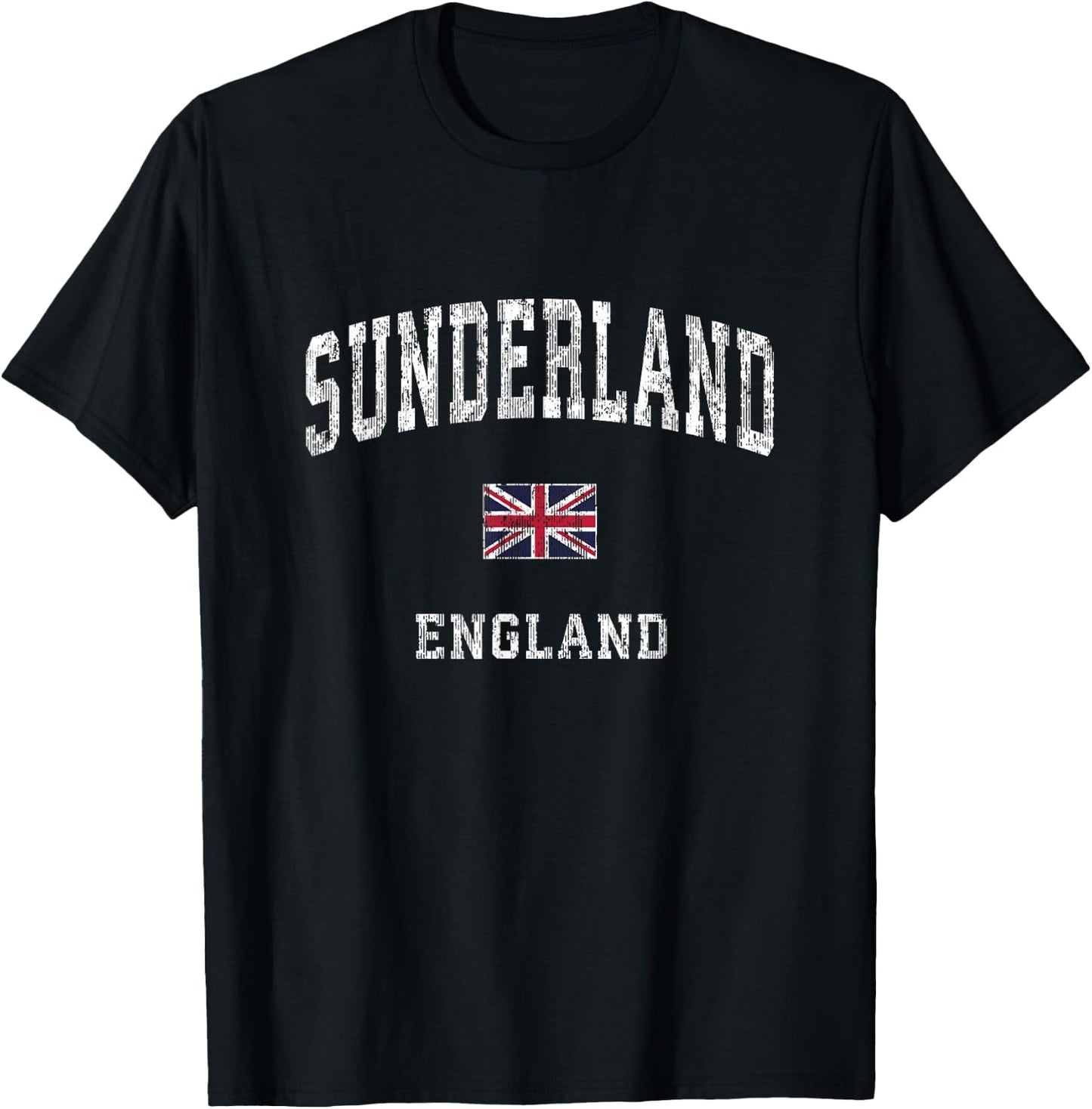 Sunderland England Vintage Athletic Sports Design T-Shirt - T-Shirt | Black