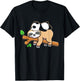 Sleepy Panda Bear Sloth T-Shirt - T-Shirt | Black
