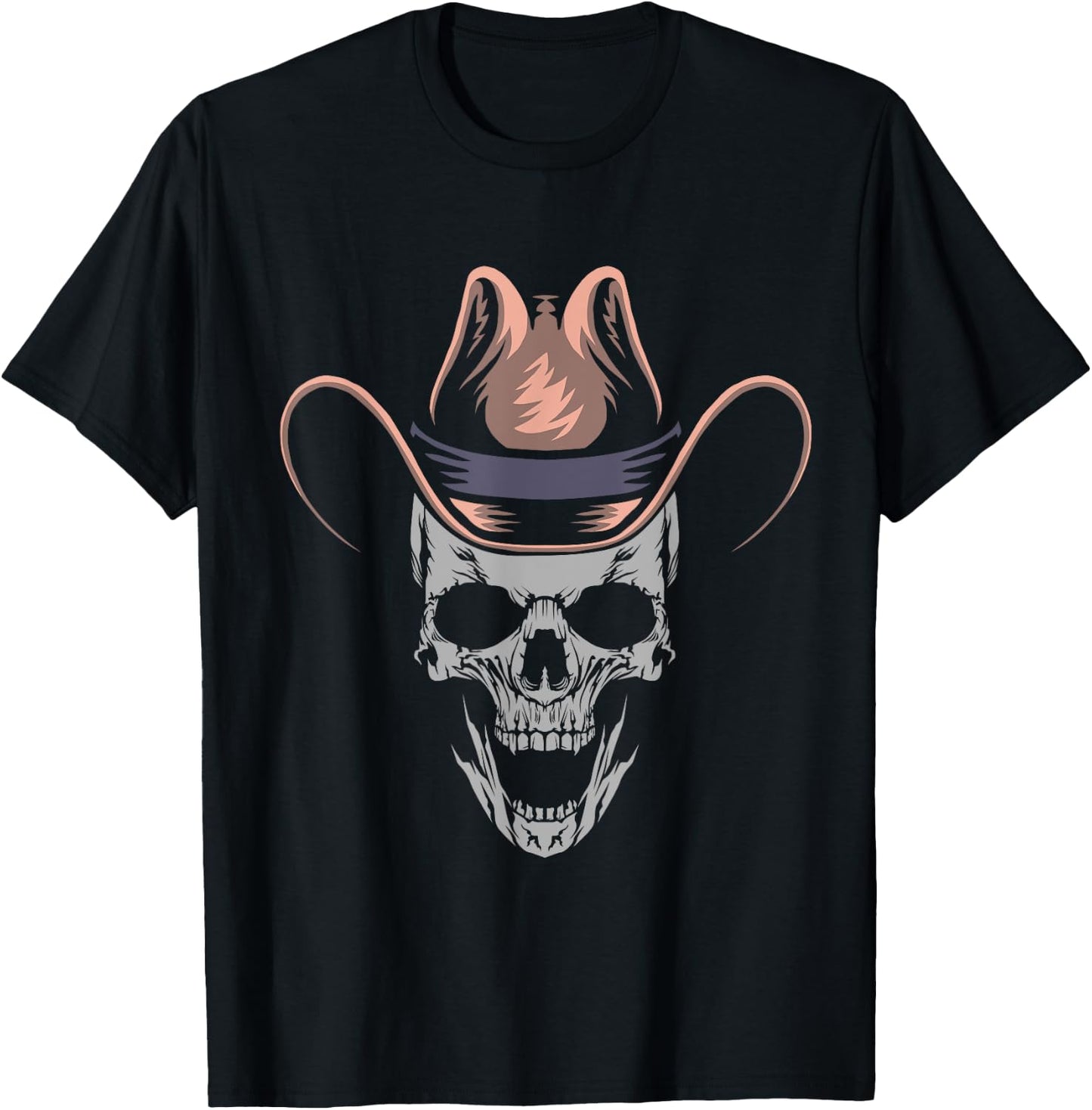 Western Texas Rodeo Bull Skull Howdy Horse Yeehaw Cowboy T-Shirt - T-Shirt | Black